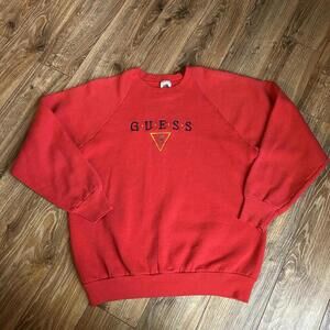 Vintage 90s Guess embroidered Fruit of the Loom crewneck sweater, Size L